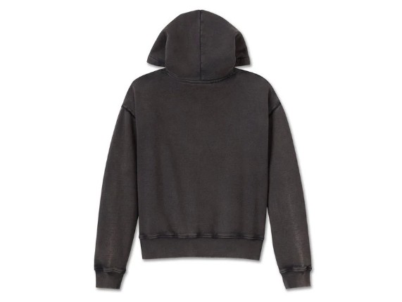 96062-25VW Oversized Washed Bar & Shield Hoodie für Damenrs