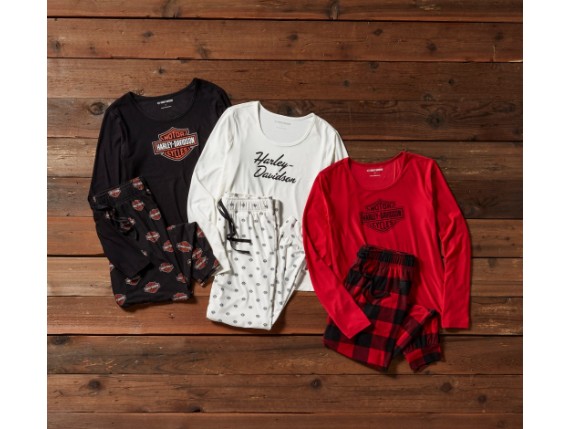 96159-25VW Bar & Shield Long Sleeve Pajama Set - Harley Black Image