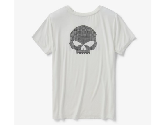 96332-26VW Willie G Skull Bling V-Neck - Cloud Dancer rs