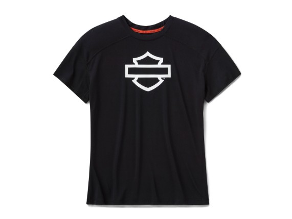 96343-26VW H-D TECH Short Sleeve Top für Damen - Harley Black