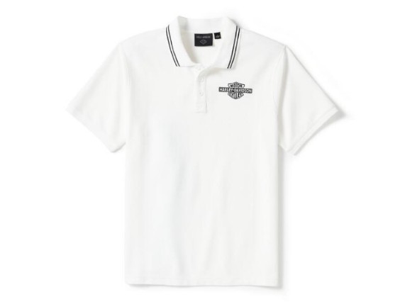 96484-25VM Bar & Shield Polo Schwarz auf Weiß