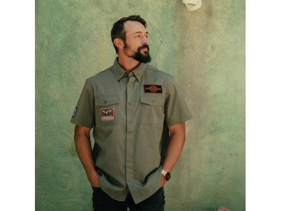 96494-25VM Kurzarmhemd V-Twin Equipped Solid Mechanics grün image