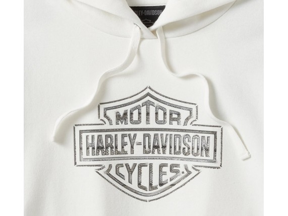96593-25VW Essential Bling Pullover Fleece-Hoodie - Cloud Dancer bling