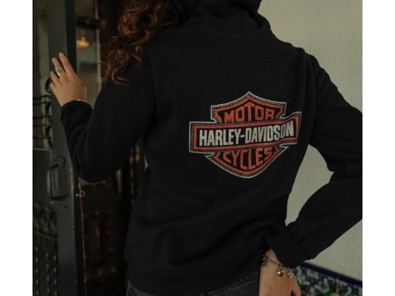 96748-25VW Essential Bling Pullover Hoodie für Damen - Harley Black imgae