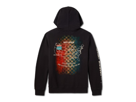 96806-26VX H-D Route 66 Anniversary Full Zip Fleece Hoodie 2