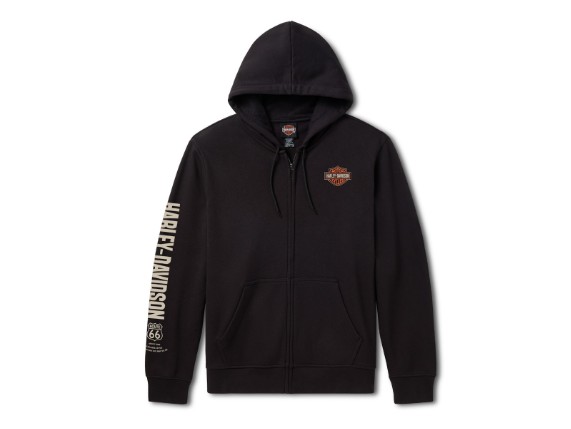 96806-26VX H-D Route 66 Anniversary Full Zip Fleece Hoodie