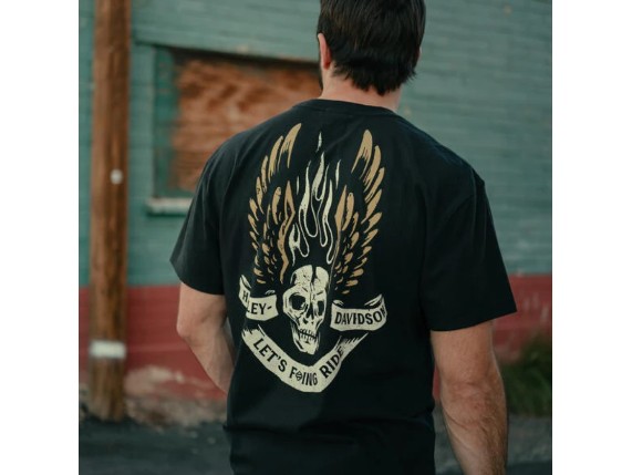 96857-25VX Schwarzes Totenkopf-T-Shirt LFR