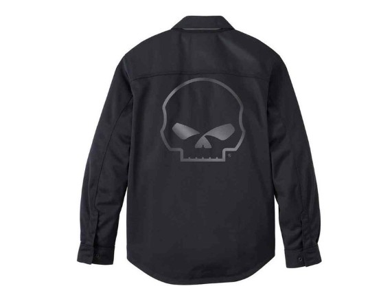97135-25VM Men's Willie G Skull Mesh Riding Shirt Jacket rs