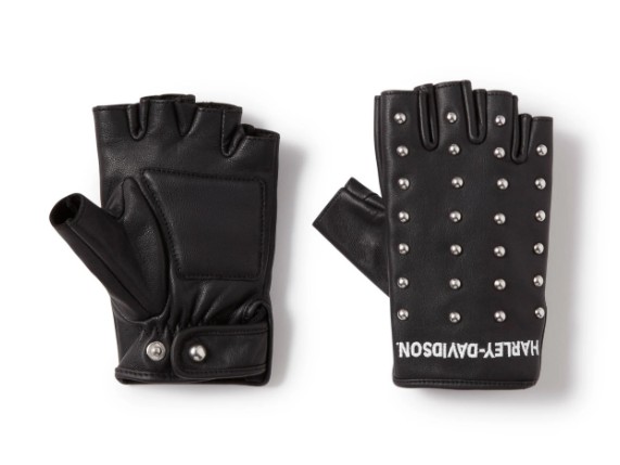 97159-25VW H-D Studded Fingerless Motorradhandschuhe aus Leder