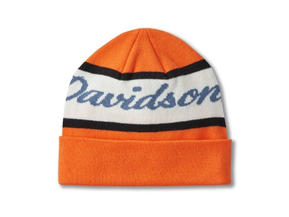 97631-25VM H-D Script Beanie - Harley Orange 2