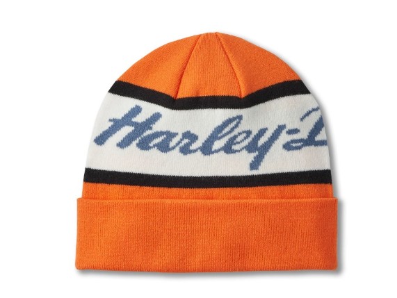 97631-25VM H-D Script Beanie - Harley Orange