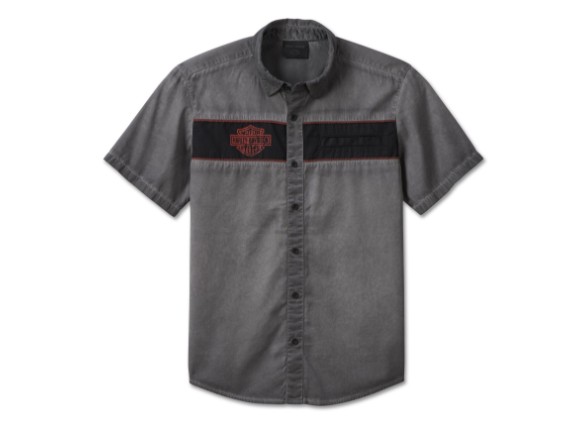 99004_23vm_SHIRT-WOVEN, DARK GREY_Front