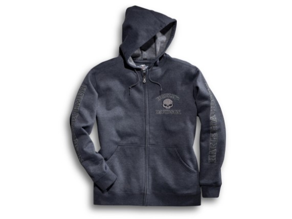 99107_18vm_SWEATSHIRT-HOODED,SKULL,GRY_Front