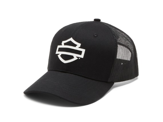 99400-26VX Logo Colorblock Verstellbare Trucker-Kappe – Harley Schwarz