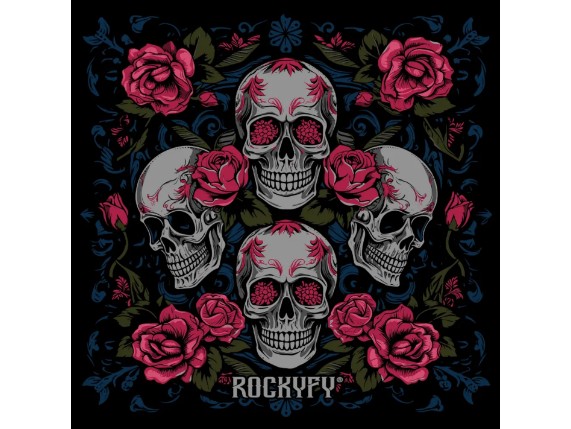 BACS006 Pink Roses Bandana Tuch Bikertuch Stirnband