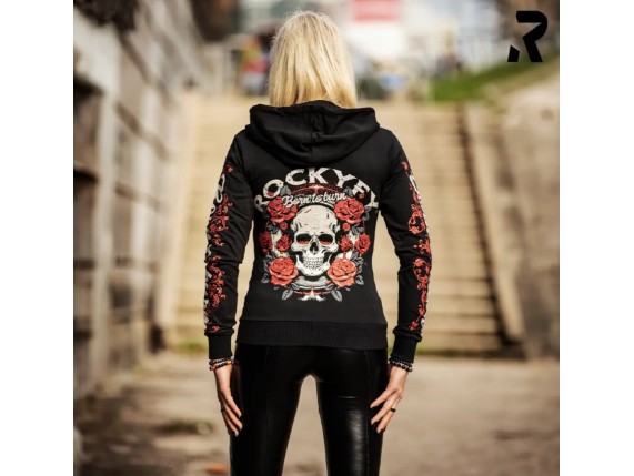 HD23004 Glamour Skull, rockiger Totenkopf Hoodie rs gross