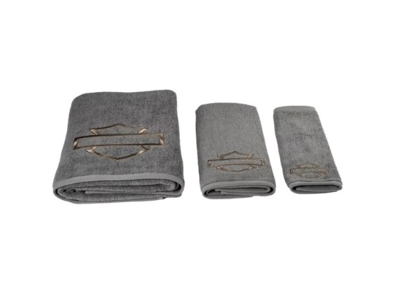 HDL-19514 Handtuch Set Open Bar & Shield grau