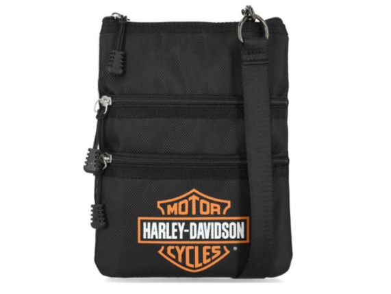 MHW077-108 Damen-Umhängetasche aus Nylon mit Bar & Shield-Logo und verstellbarem Riemen