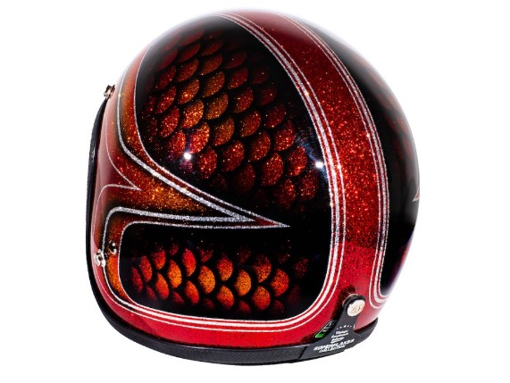 SLS-RFSC13_70's Helmet Red Fish Scal Back Leftt