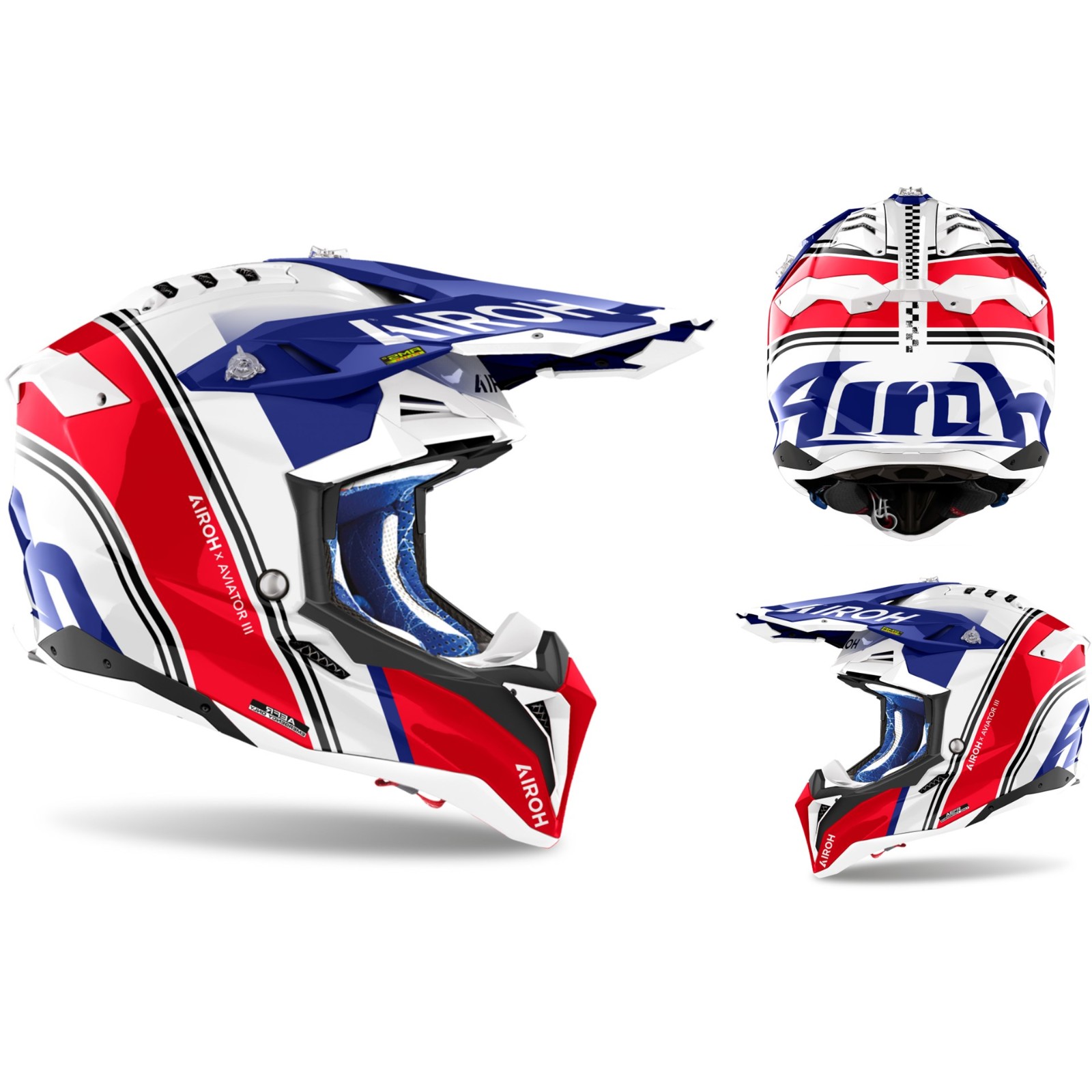 Airoh AVIATOR 3 HIMA RED GLOSS M - Casco Offroad Carbonio Con Sistema Idratazione Integrato