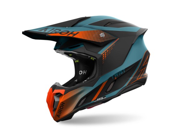 airoh helm twist 3 türkis schwarz-matt orange 1