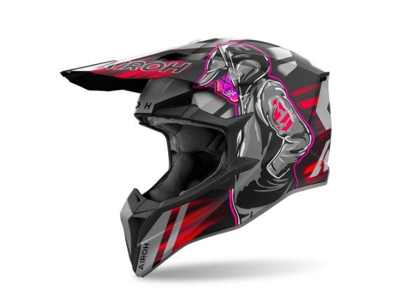 airoh helm wraaap schwarz-matt grau rot pink 1