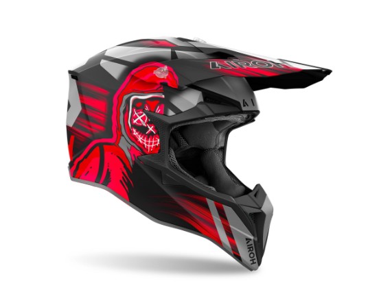 airoh helm wraaap schwarz-matt grau rot pink 2