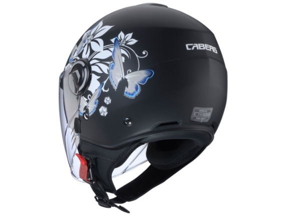 caberg helm schwarz-matt weiß grau blau 3