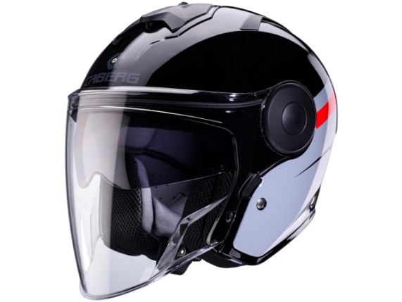 caberg helm soho schwarz grau rot 1
