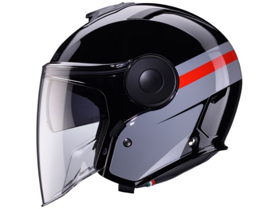 caberg helm soho schwarz grau rot 2