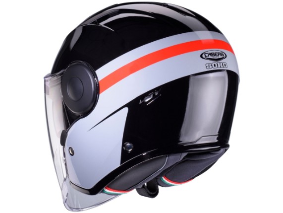 caberg helm soho schwarz grau rot 3