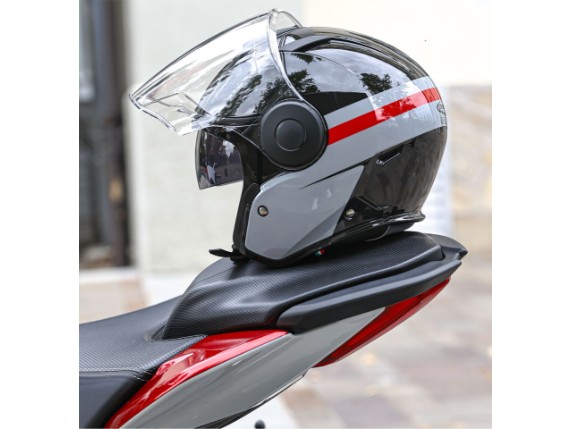 caberg helm soho schwarz grau rot 4