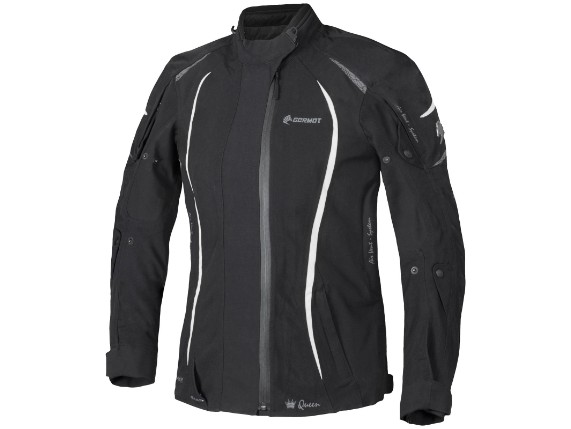 germot jacke motoqueen damen schwarz weiß 2