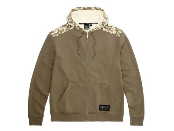 indian hoodie stencil block icon khaki herren 1