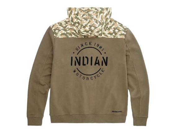 indian hoodie stencil block icon khaki herren 2
