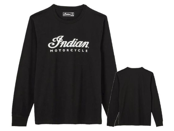 indian longsleeve essential script logo schwarz