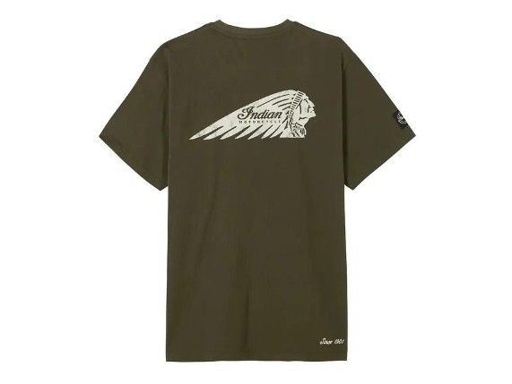 indian t-shirt headdress pocket grün 2