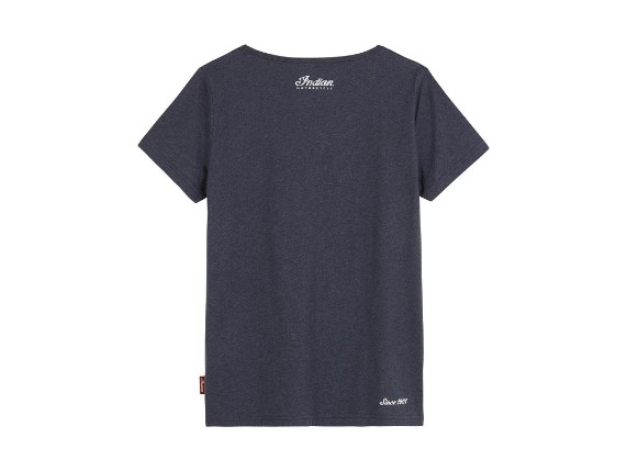 indian t-shirt marl script navy damen 2