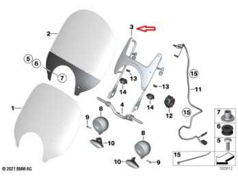 Windschild Halter BMW R18 ; R18 Classic