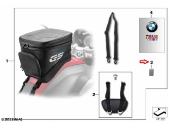 Halter Tankrucksack BMW R1200GS LC vorne