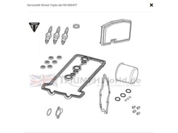 Inspektionsatz Triumph Street Triple ab FN 560477