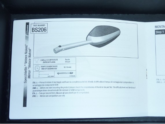 RZ BS206B, Spiegel  Veloce naked
