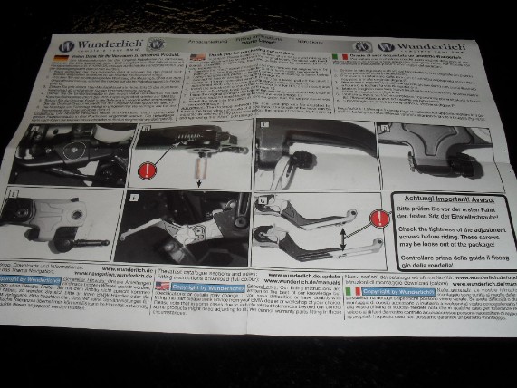 WU 25750-006, B Hebel BMW F700GS verstellbar