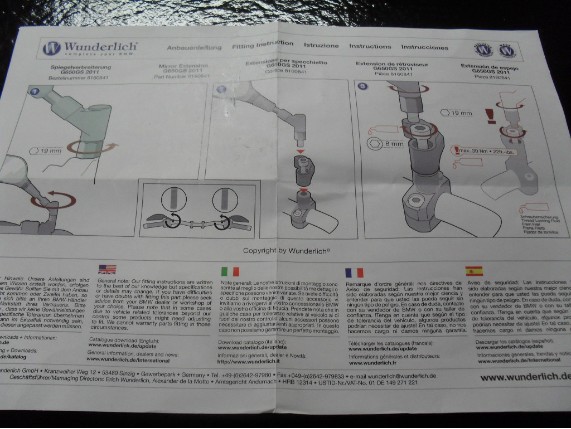 WU 26090-002, Spiegelverbreiterung BMW G650GS