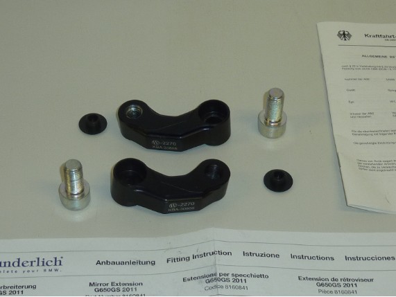 WU 26090-002, Spiegelverbreiterung BMW G650GS