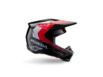 Honda S-M5 Helm ECE - Schwarz Rot Glänzend