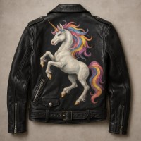 Einhorn Lederjacke