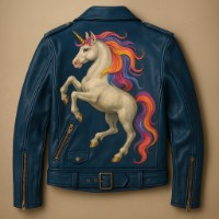 Einhorn Lederjacke