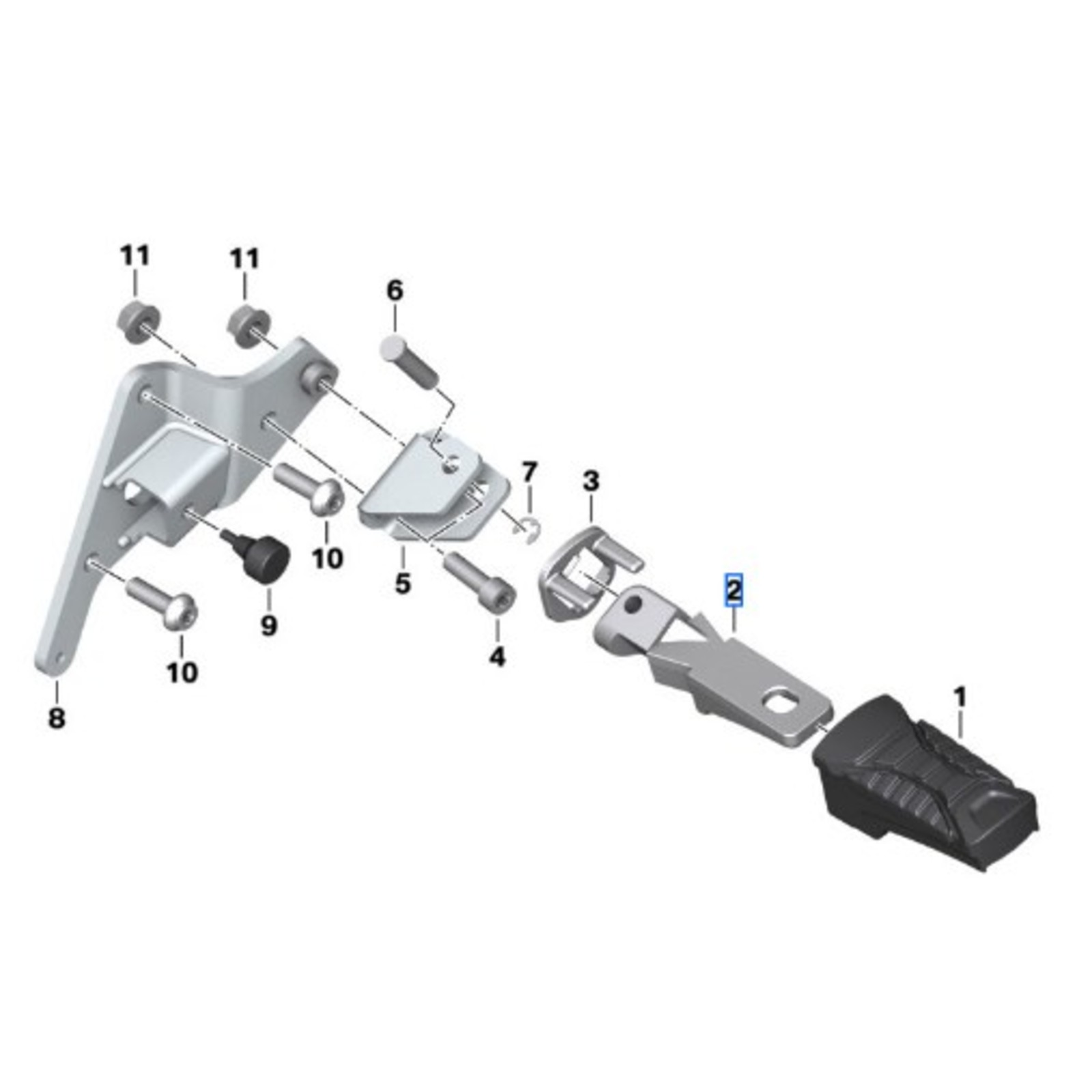 BMW S1000 RR 2009-2011 Halterung Für Linke Fußraste