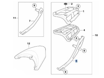 Träger Gepäckbrücke rechts für R 1200 R